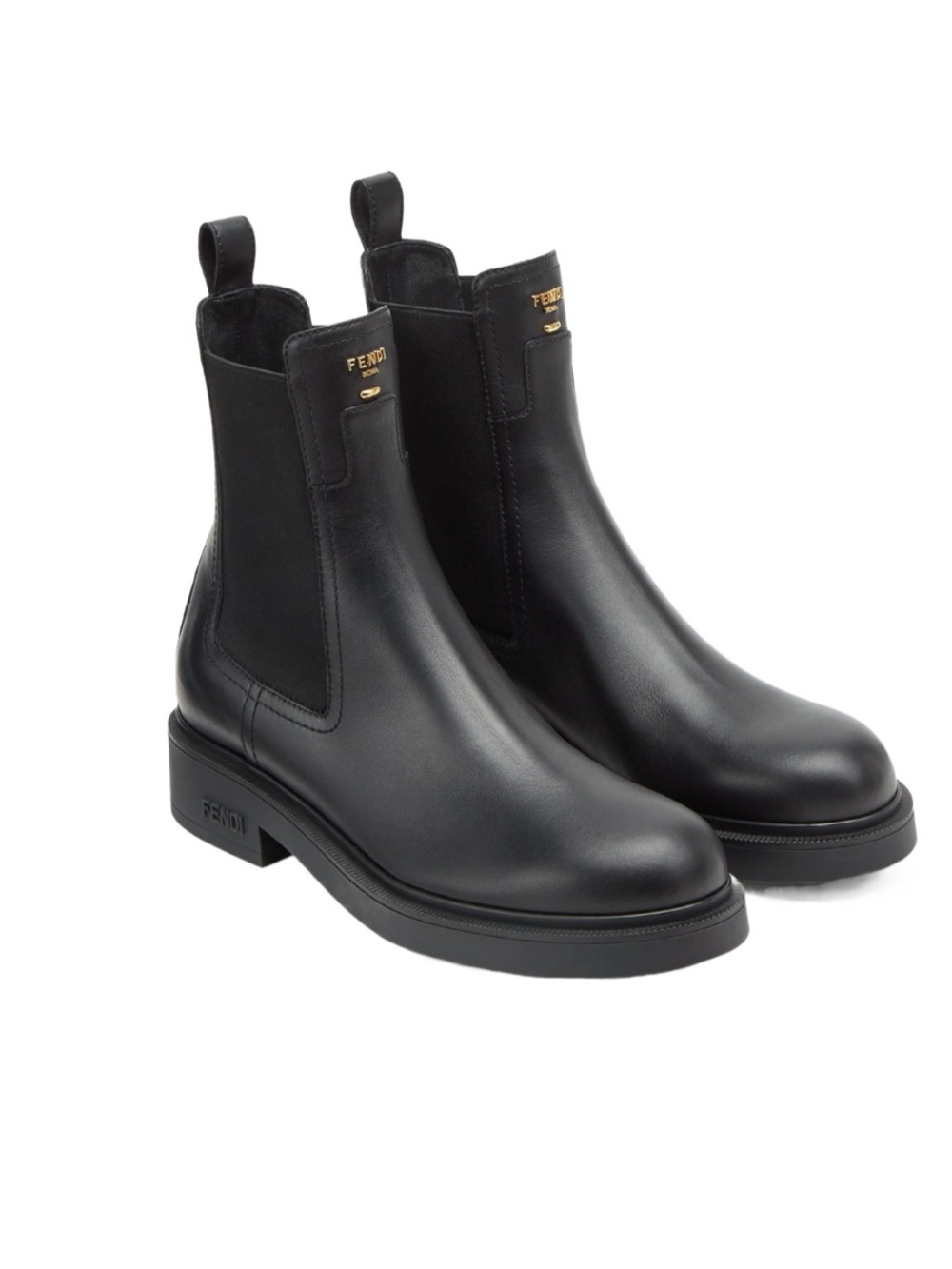 NEW in BOX Fendi Filo Black Leather Biker Chelsea Ankle Boots